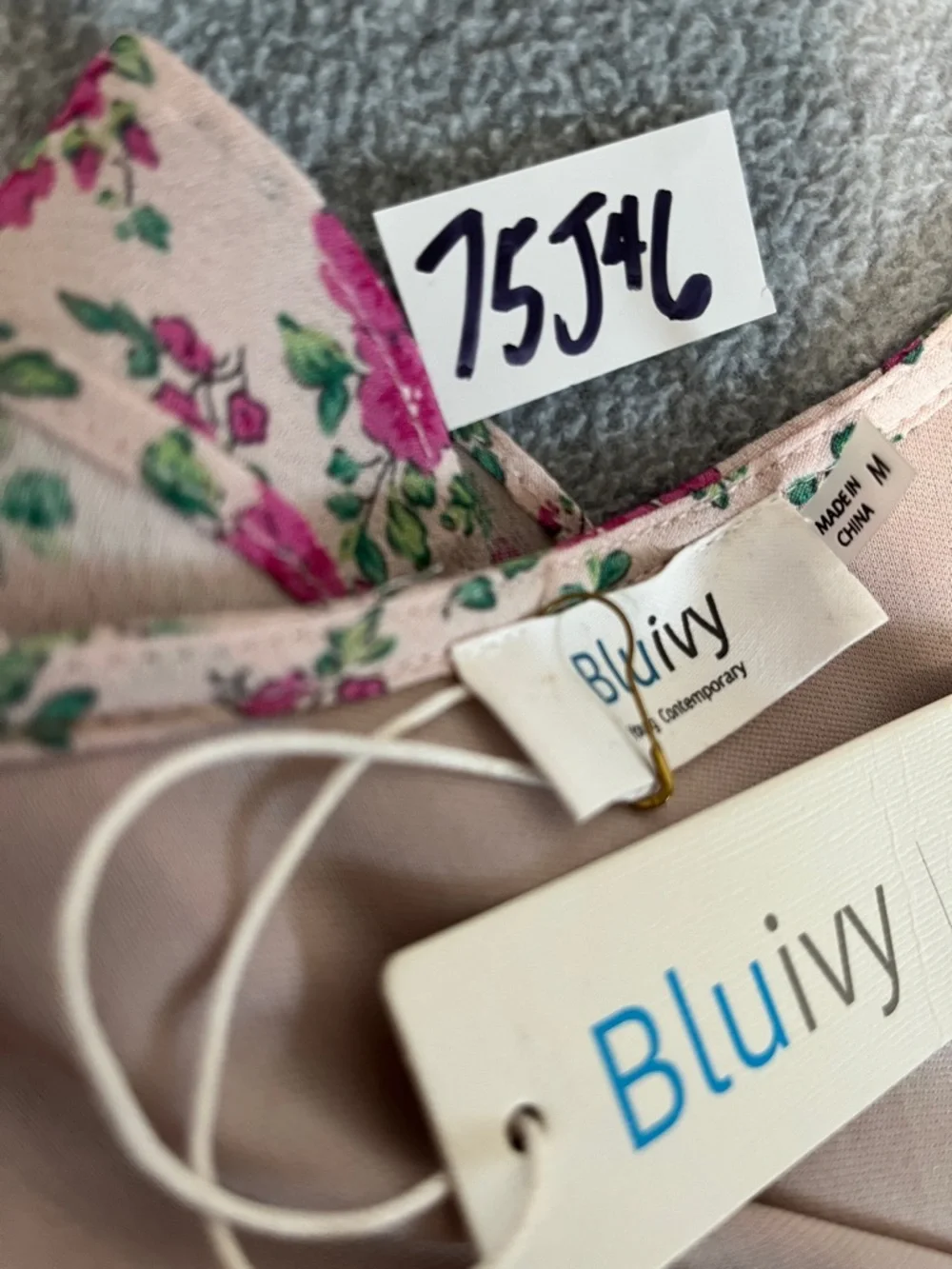 Bluivy Floral Wrap Maxi Dress Medium Ruffle Pink Romantic Feminine Cottage - Picture 7 of 10
